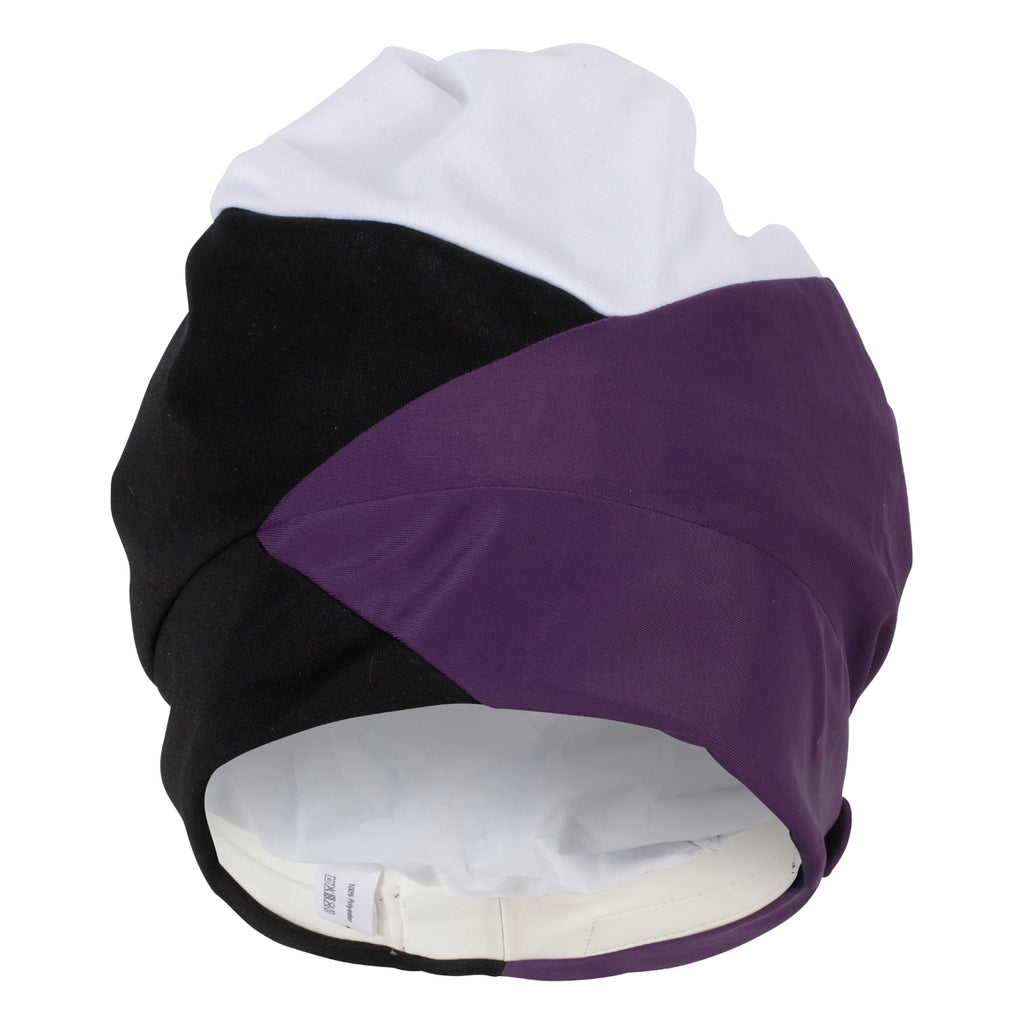 Fashy Black Purple & White Swim Turban With Velcro Fastener