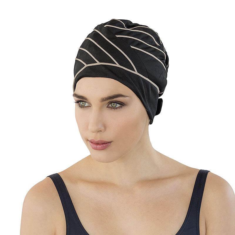 Glamorous Swim Turban Women's Swim Hat With Velcro Fastener - Fine Saratoga Ltd