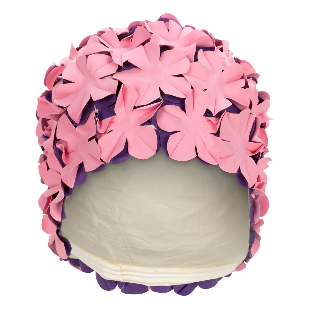 Vintage Style Pink Purple Flower Petal Swimming Hat by Fashy