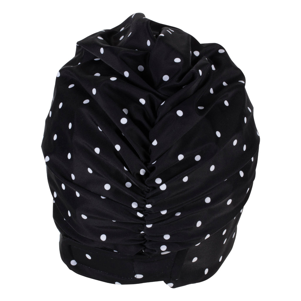 Black Spotty Swim Turban by Fashy With Velcro Fastener