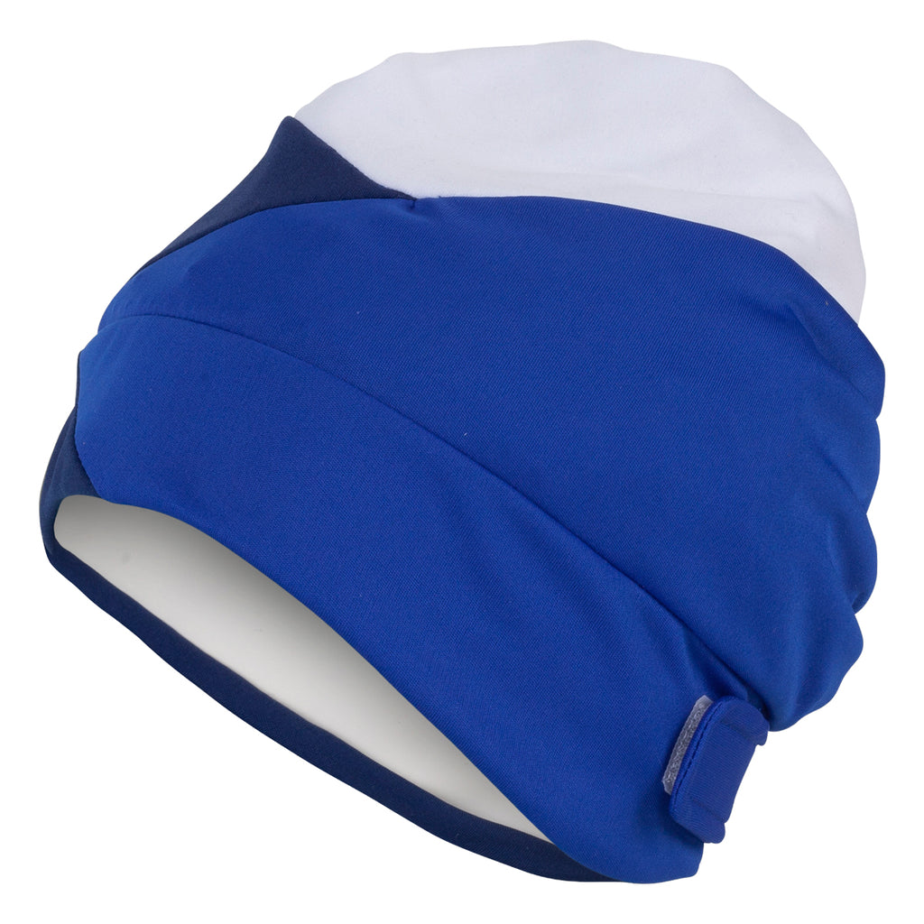 Fashy Black Blue & White Swim Turban With Velcro Fastener