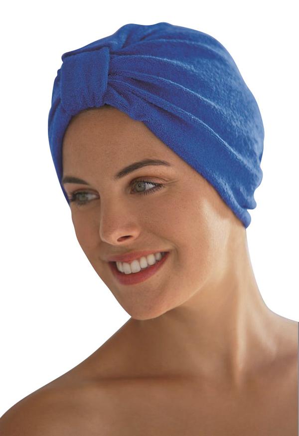 Towelling Cotton Hair Turban by Fashy 3821 Blue