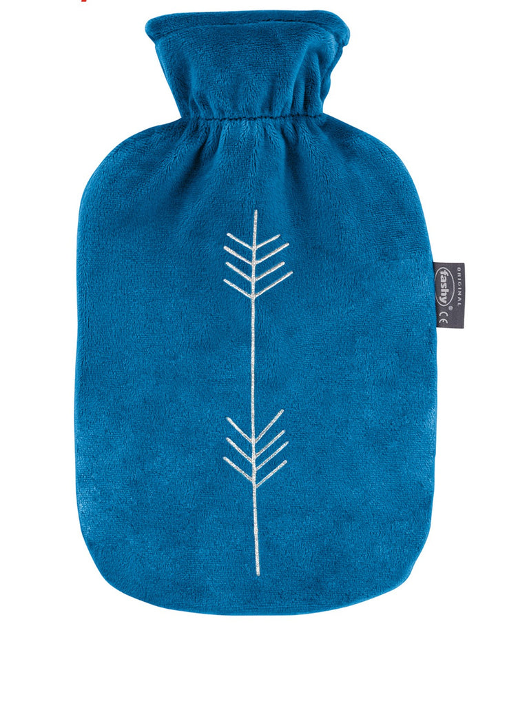 Fashy Hot Water Bottle With Removeable Cover Blue Teal