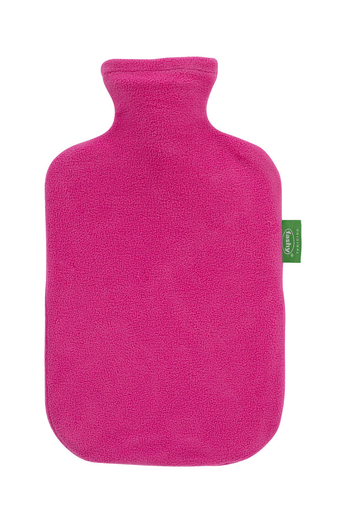 Fashy Hot Water Bottle With Removeable Fleece Cover 2 Litre Pink Recycled Polyester
