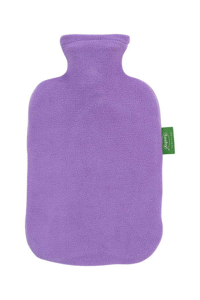 Fashy Hot Water Bottle With Removeable Fleece Cover 2 Litre Purple Recycled Polyester