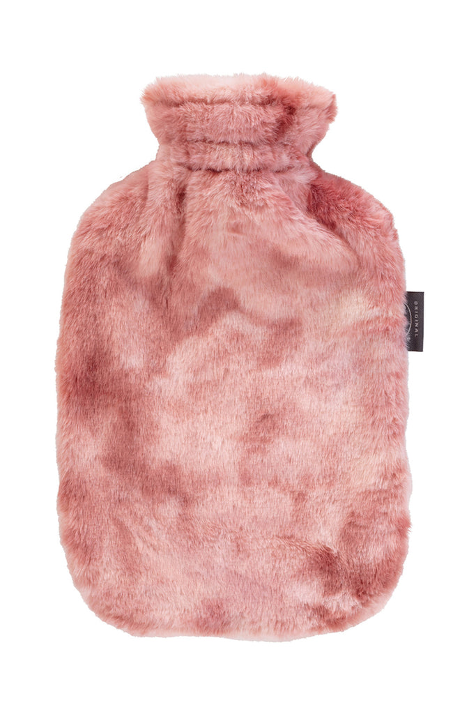 Fashy Hot Water Bottle With Removeable Cover Extra Soft Faux Fur Pale Pink