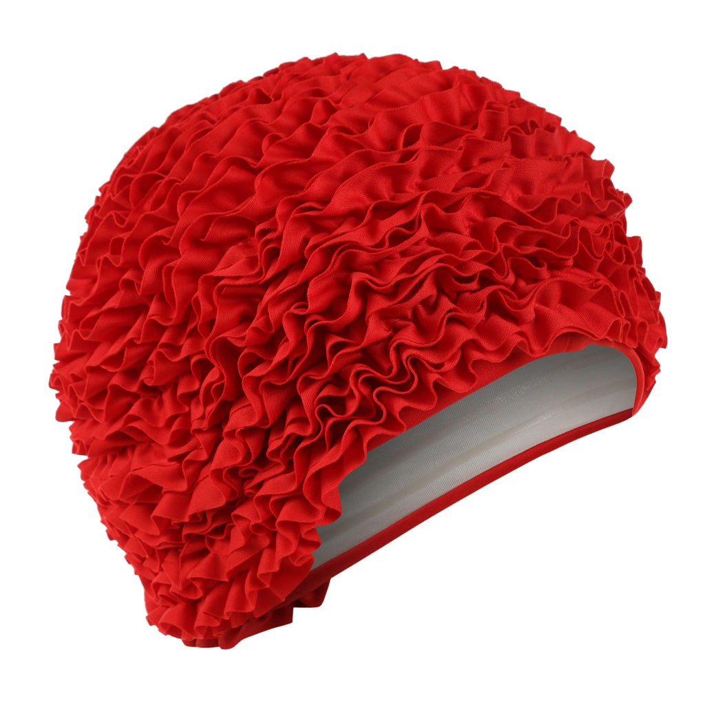 Red Frilly Swimming Hat by Fashy - Fine Saratoga Ltd