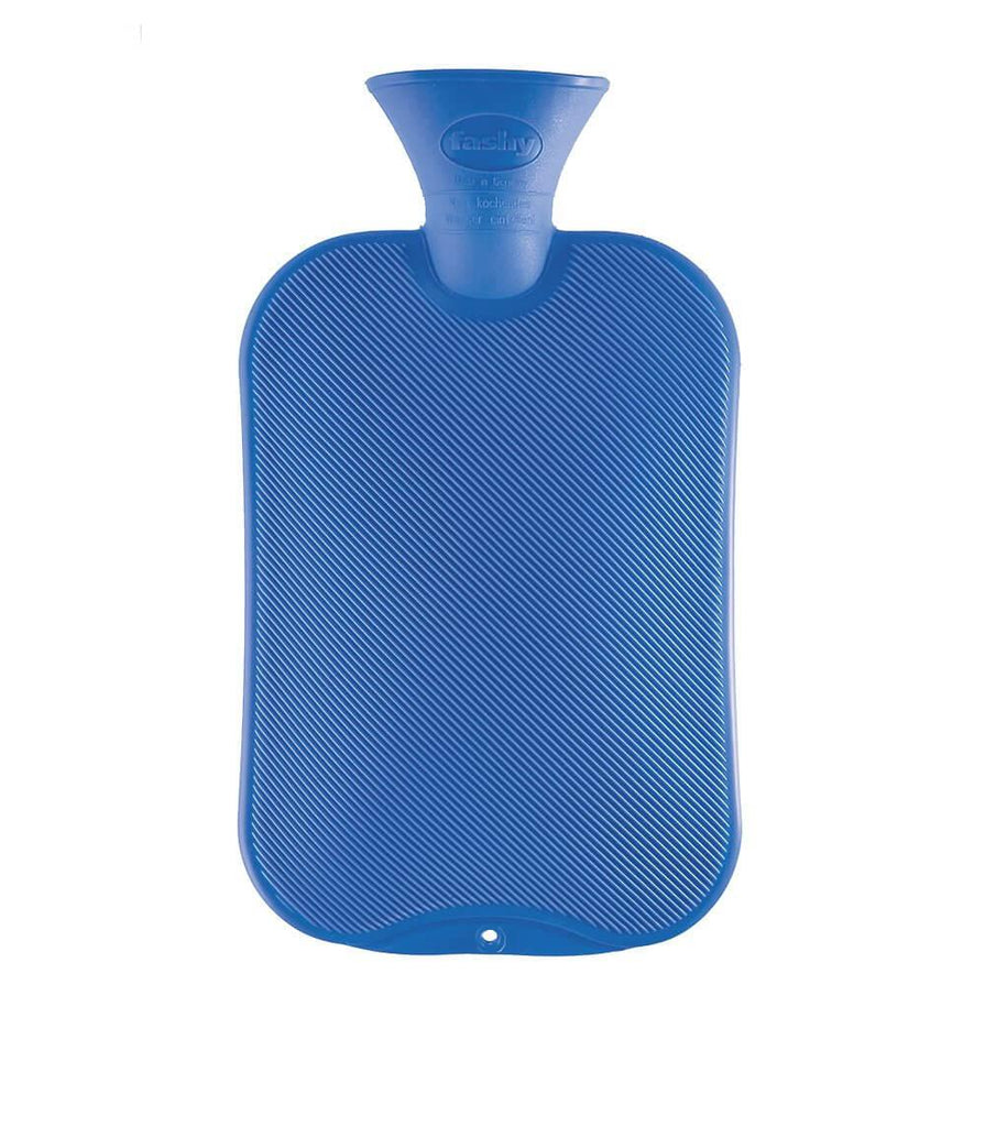 Fashy 2 Litre Single Ribbed Hot Water Bottle Blue - Fine Saratoga Ltd