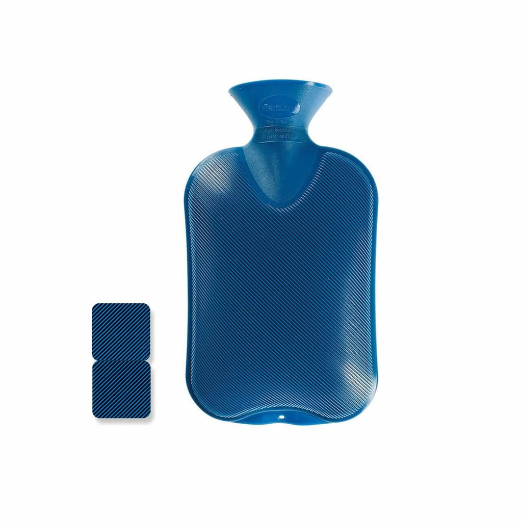 Fashy Hot Water Bottle Double Ribbed Odour Free 2 Litre Blue - Fine Saratoga Ltd
