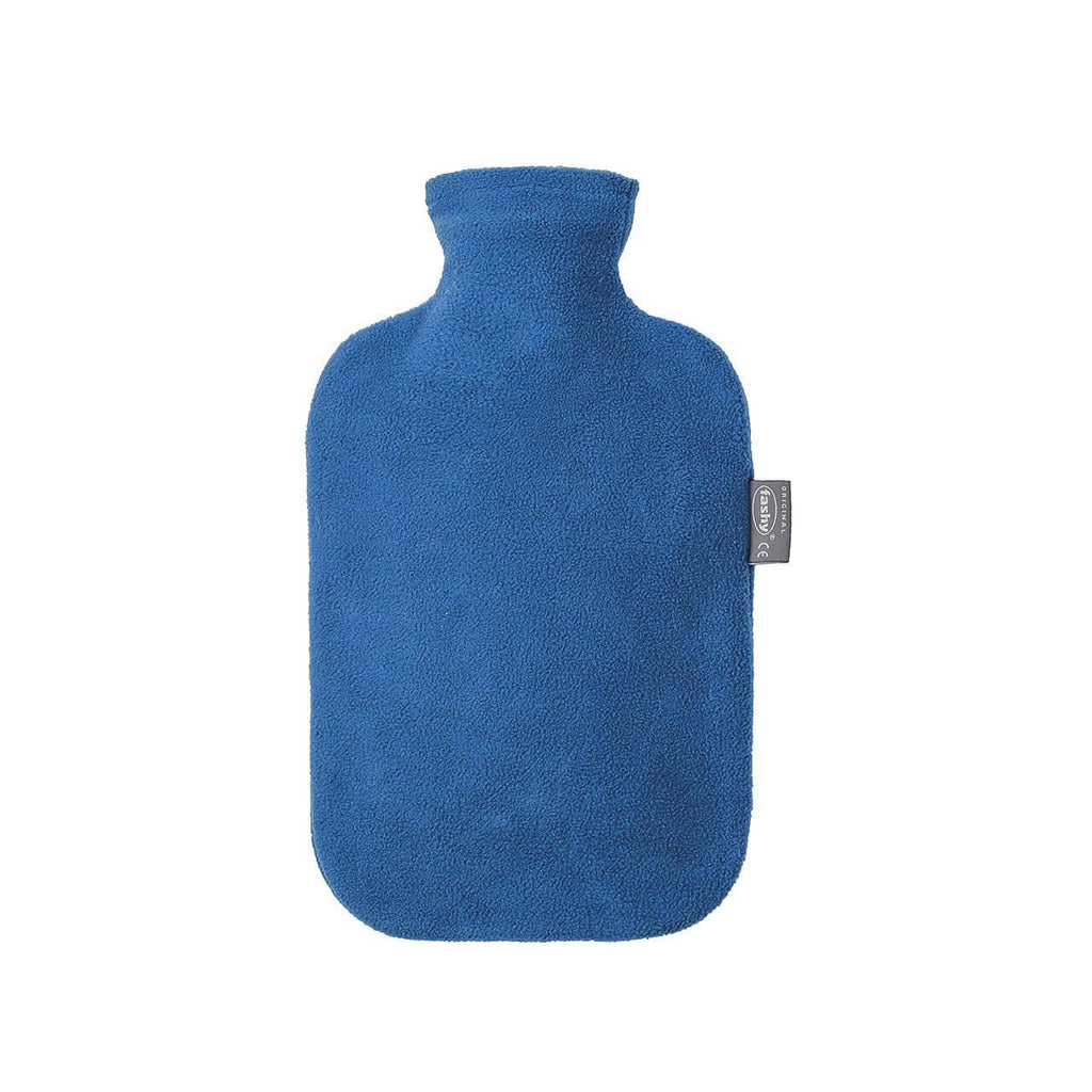 Fashy Hot Water Bottle With Removeable Fleece Cover 2 Litre Blue - Fine Saratoga Ltd