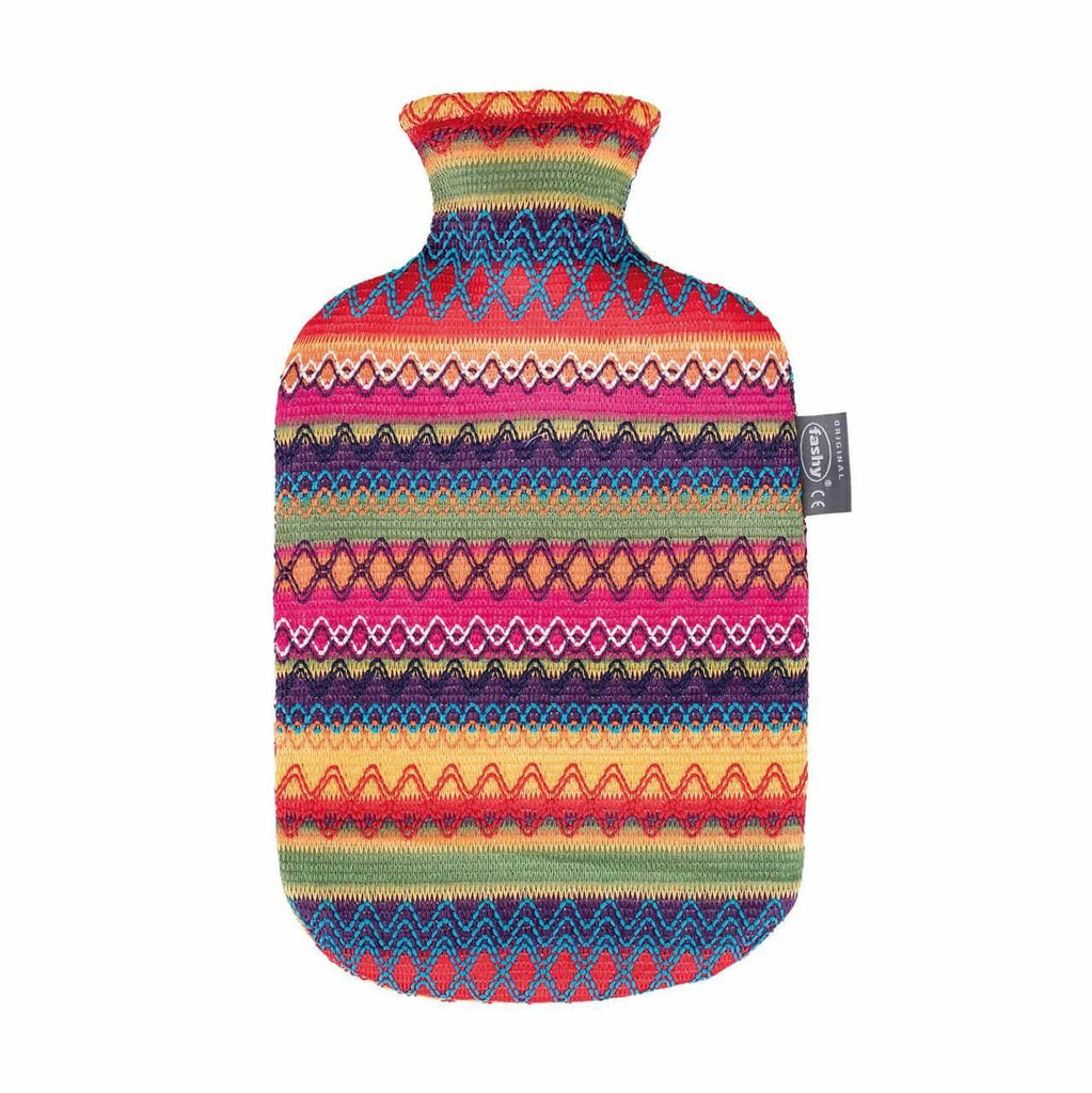 Fashy 2 Litre Hot Water Bottle With Peruvian Style Removeable Cover - Fine Saratoga Ltd